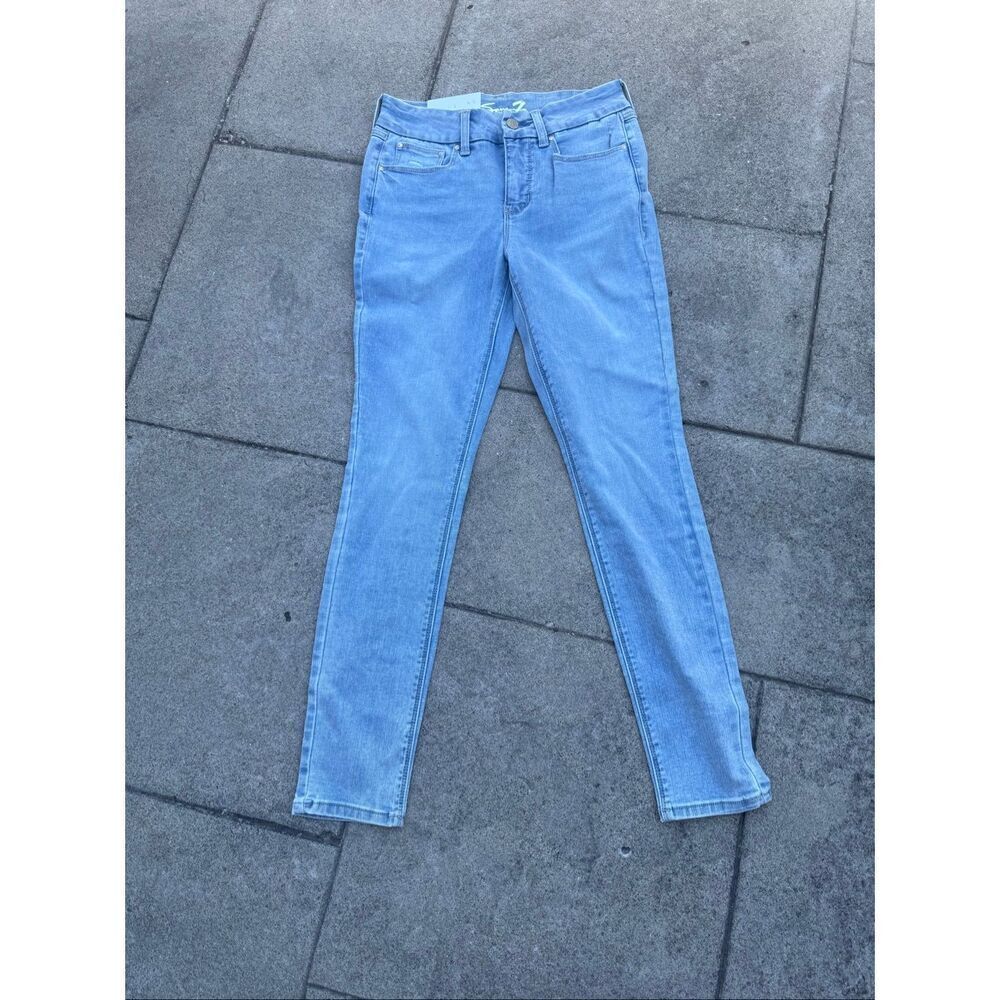Seven7 Tummyless Skinny Jeans Women’s Size 4 High Rise Stretch Denim Boho Bleach